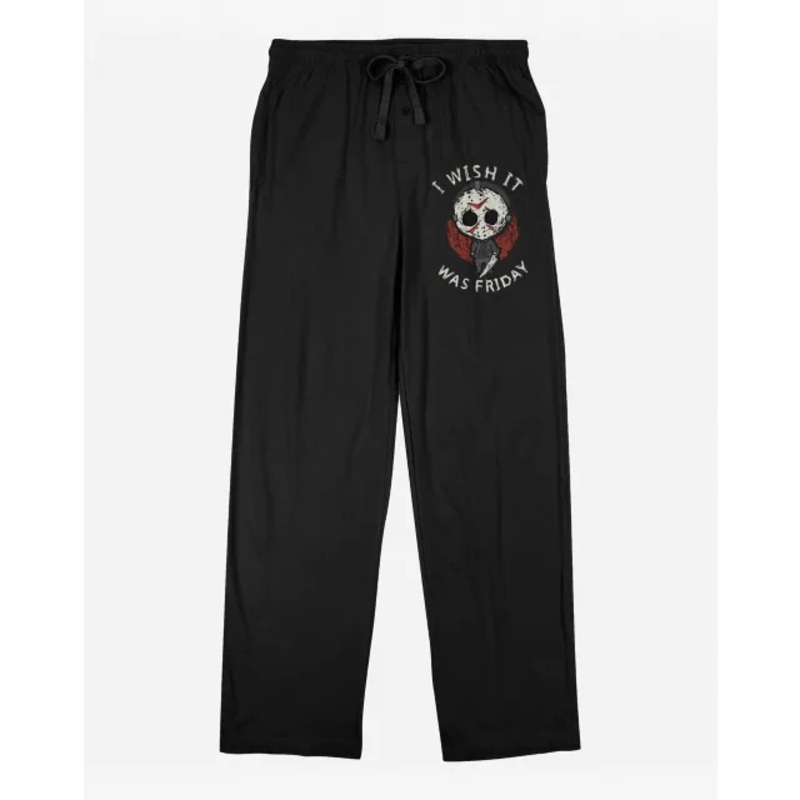I Wish It Was Friday Lounge Pants - Friday the 13th BLACK ADULT SMALL