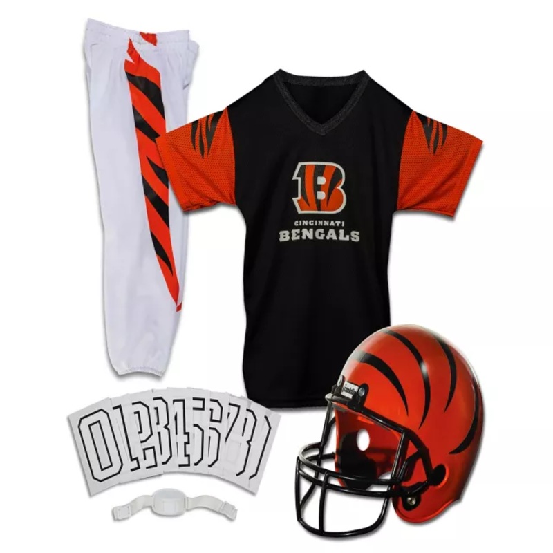 Kids Cincinnati Bengals NFL Deluxe Uniform Costume - Franklin Sports BLACK AND ORANGE YOUTH SMALL