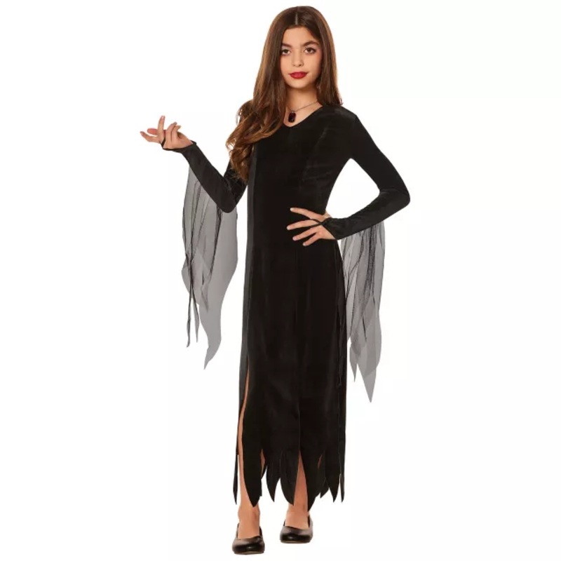 Kids Morticia Addams Costume - The Addams Family BLACK CHILD SMALL