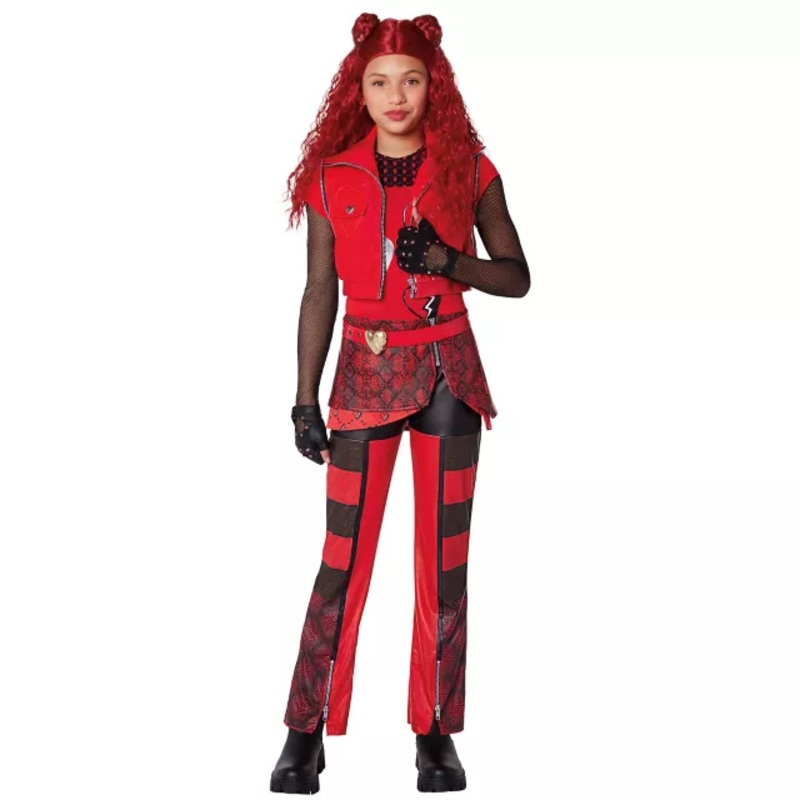Kids Red Jumpsuit Costume - Descendants: The Rise of Red BLACK AND RED CHILD EXTRA SM