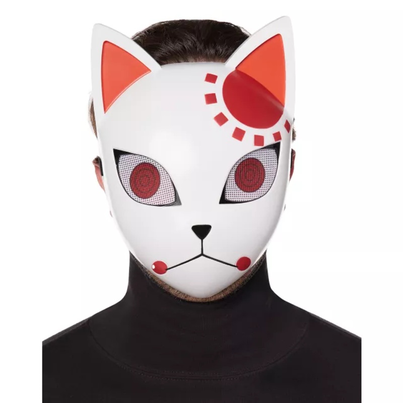 Kids Tanjiro Kamado Half Mask - Demon Slayer WHITE CHILD ONE SIZE