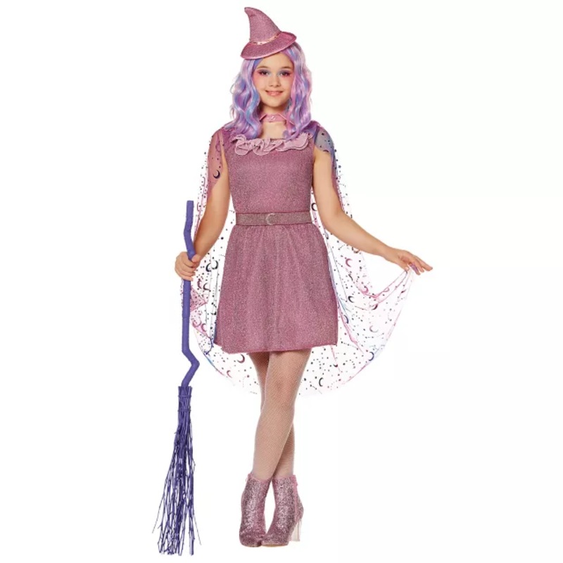 Kids Whimsical Witch Dress Costume PINK CHILD SMALL