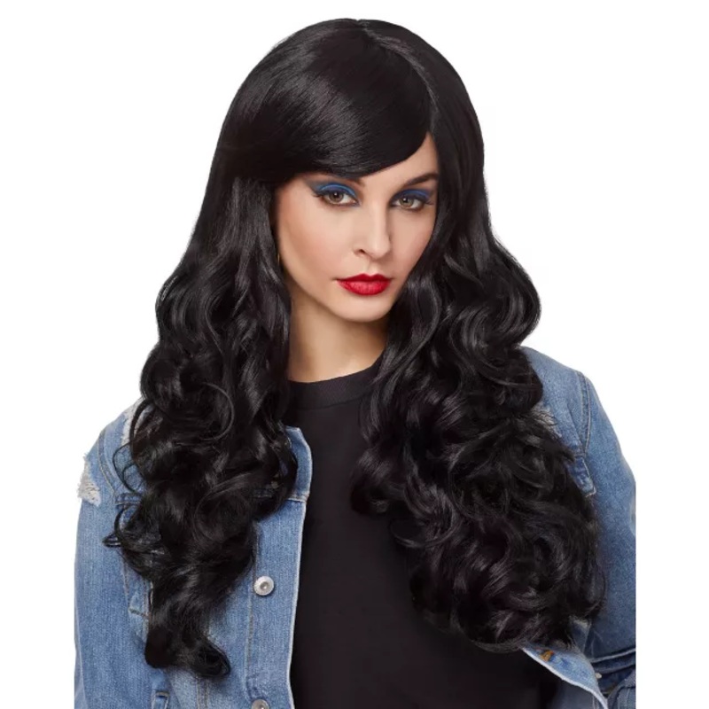Long Black Curly Wig BLACK ONE SIZE FITS MOST