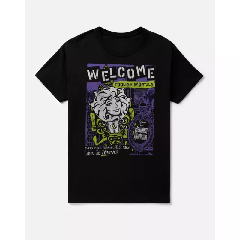 Welcome Foolish Mortals T Shirt - The Haunted Mansion BLACK ADULT SMALL