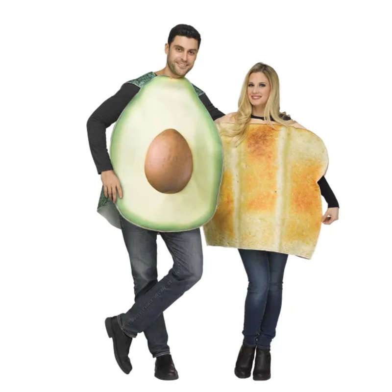Adult Avocado and Toast Couples Costume MULTI-COLOR ONE SIZE FITS MOST