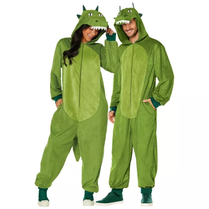Adult Crocodile Jumpsuit Costume GREEN SMALL/MEDIUM