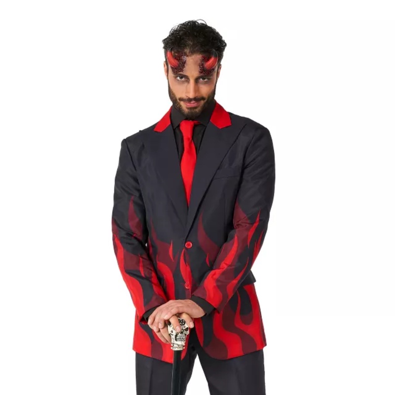Adult Devil Party Suit BLACK AND RED ADULT MEDIUM