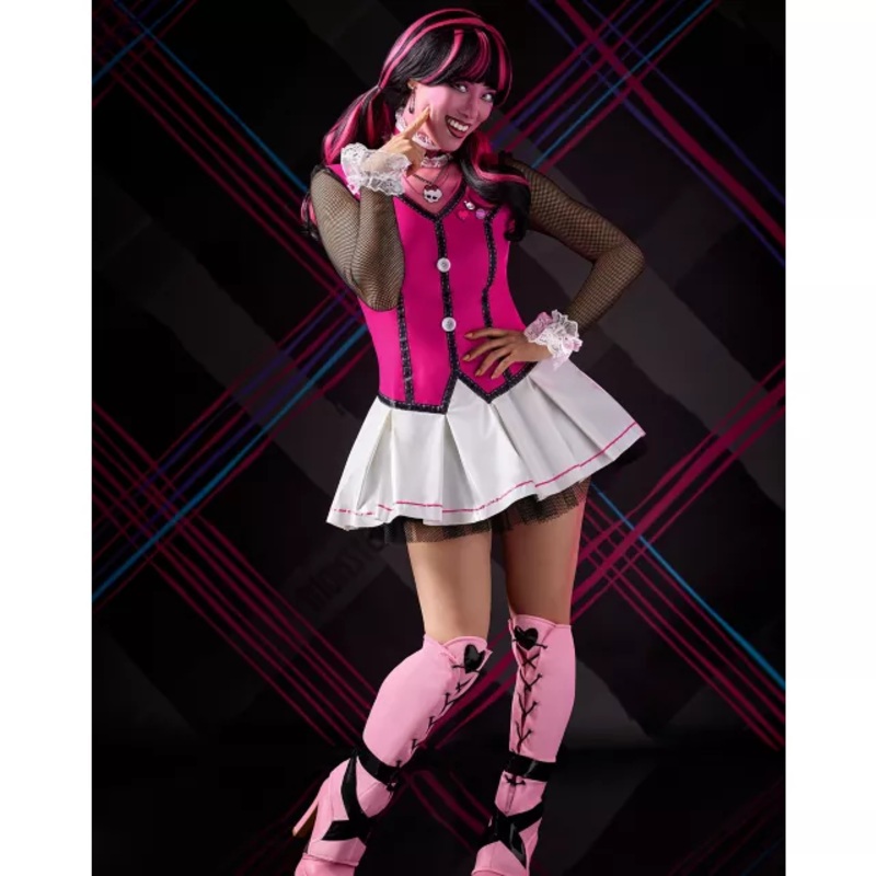 Adult Draculaura Costume - Monster High PINK ADULT EX SMALL