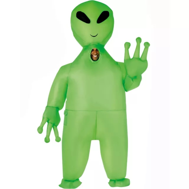 Adult Inflatable Alien Costume GREEN ONE SIZE FITS MOST