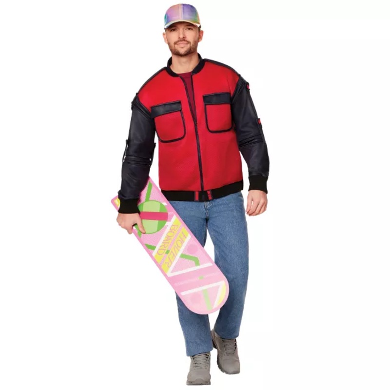 Adult Marty McFly Costume - Back to the Future RED/GREY ADULT SMALL