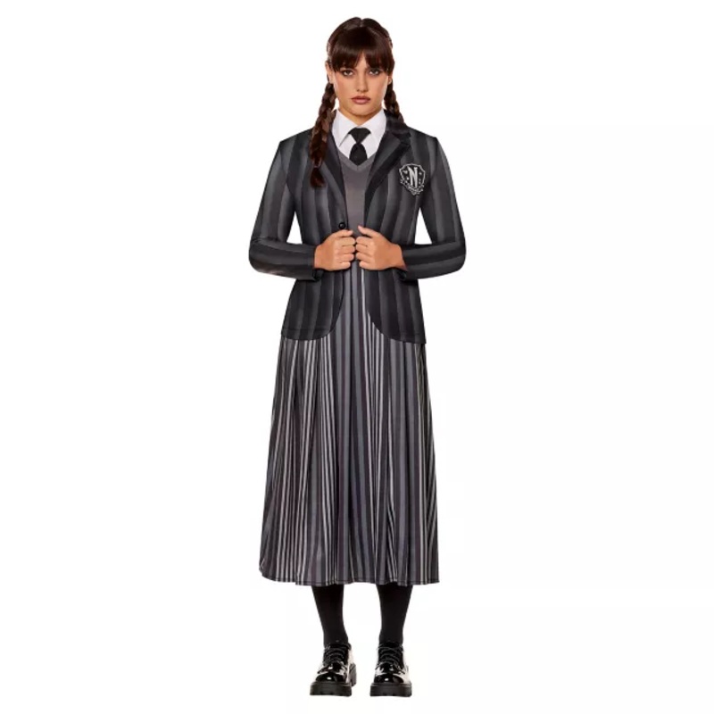 Adult Nevermore Uniform Costume - Wednesday GRAY ADULT EX SMALL