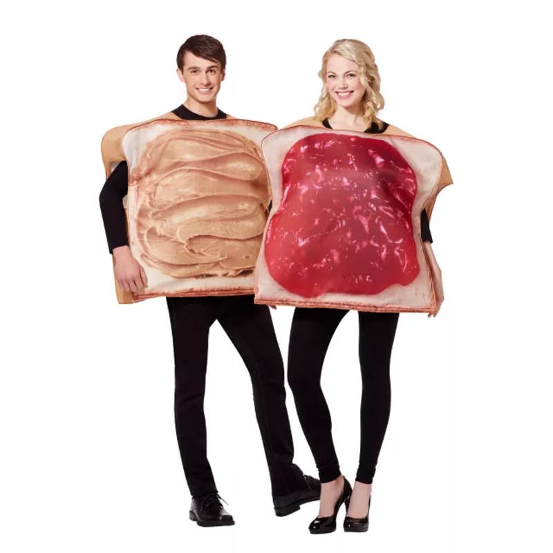 Adult Peanut Butter and Jelly Couples Costume MULTI-COLOR ONE SIZE FITS MOST