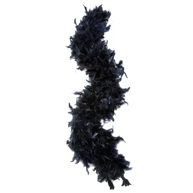 Faux Feather Boa BLACK AND RED ONE SIZE FITS MOST