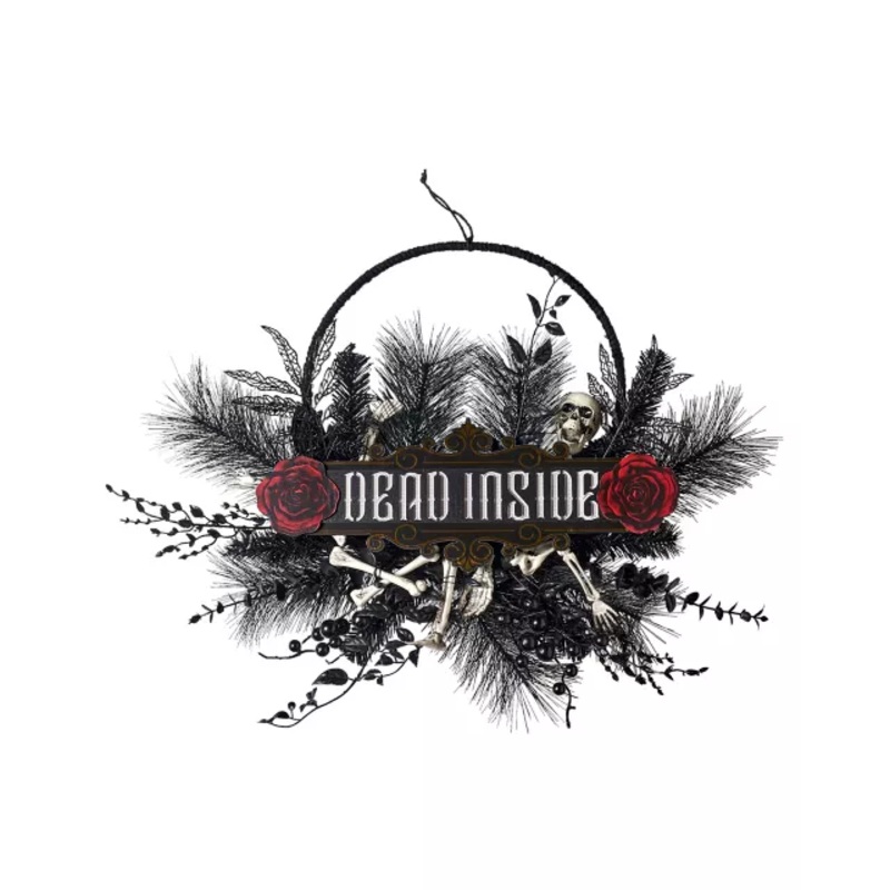 Gothic Noir Dead Inside Wreath BLACK / MULTI