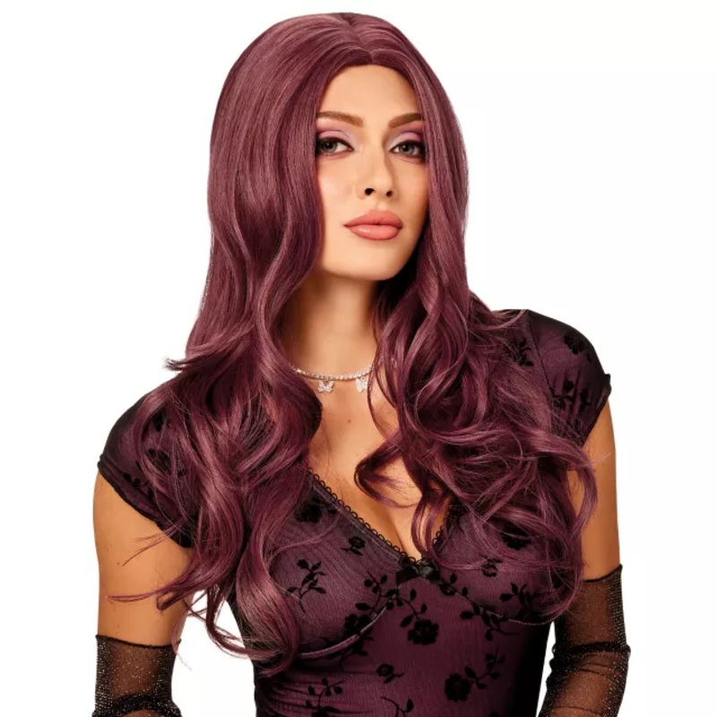Heat Resistant Dusty Purple Curls Wig PURPLE ONE SIZE FITS MOST