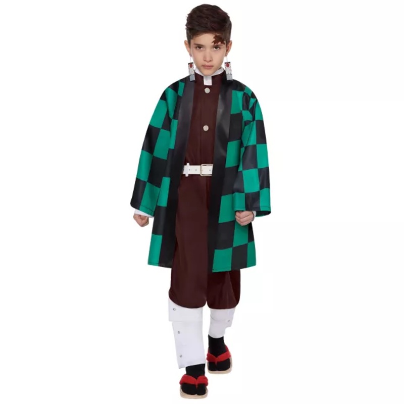 Kids Tanjiro Costume - Demon Slayer GREEN CHILD MEDIUM