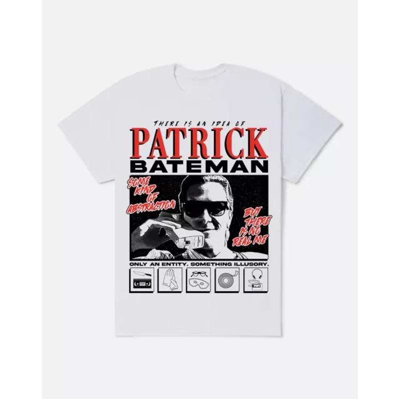 Patrick Bateman T Shirt - American Psycho WHITE ADULT SMALL