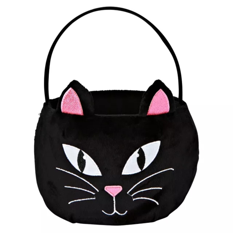 Plush Black Cat Treat Bucket BLACK No Size