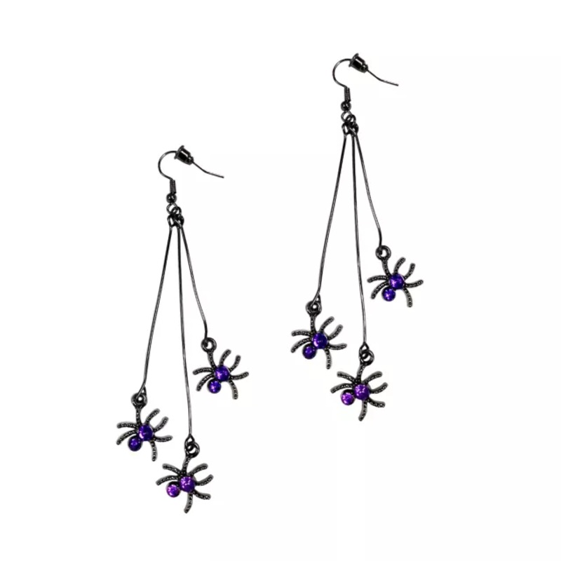 Purple Spider Dangle Earrings PURPLE ONE SIZE FITS MOST