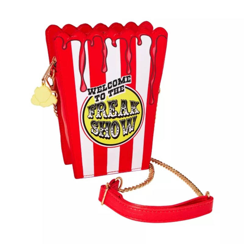 Scary Clown Popcorn Crossbody Bag RED AND WHITE ONE SIZE FITS MOST