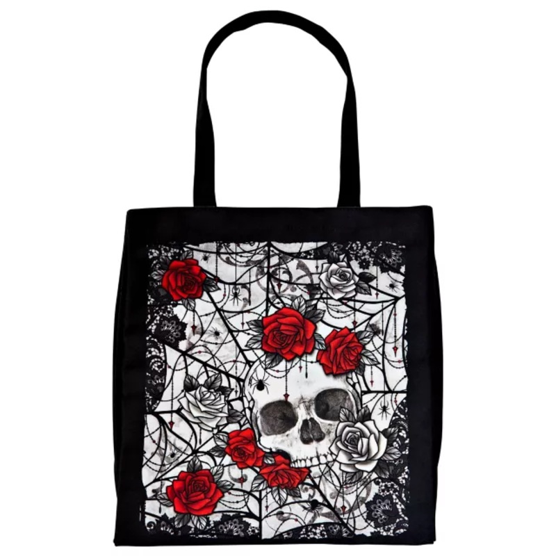 Skull and Roses Tote Bag BLACK ONE SIZE FITS MOST
