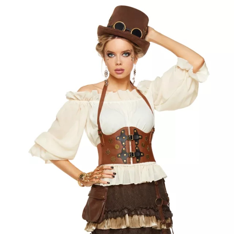 Steampunk Waist Cincher DARK BROWN ONE SIZE FITS MOST