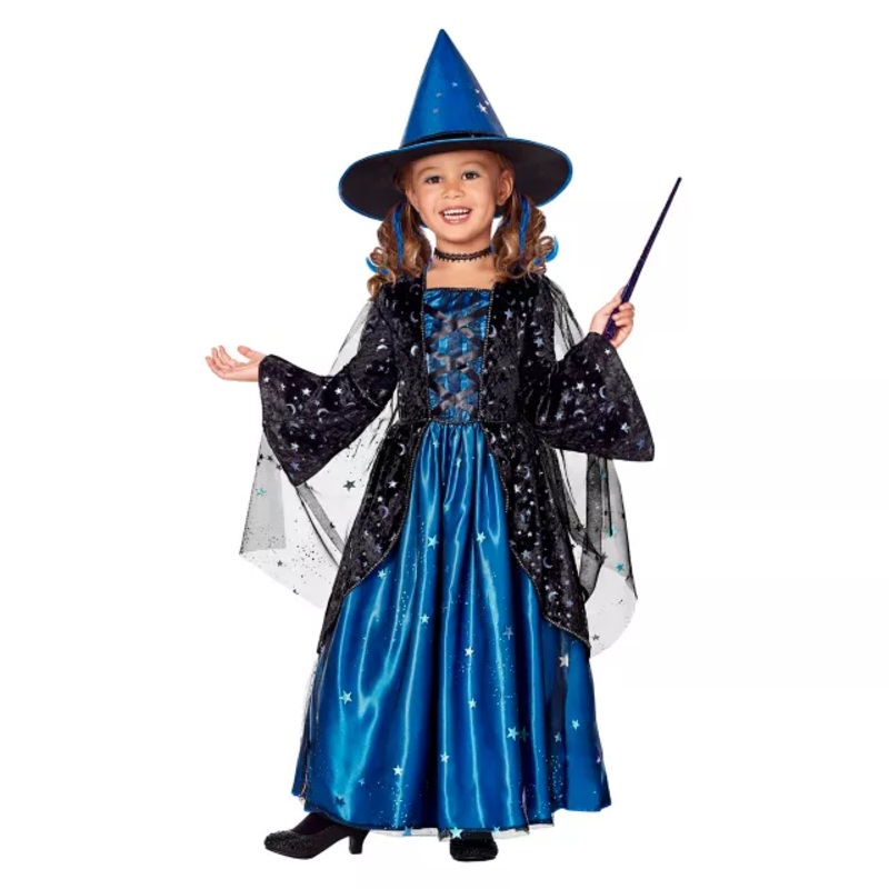 Toddler Starlight Witch Costume BLACK AND  BLUE 2T