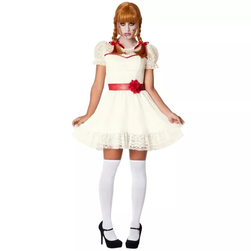 Adult Annabelle Short Dress Costume - Annabelle WHITE ADULT EX SMALL
