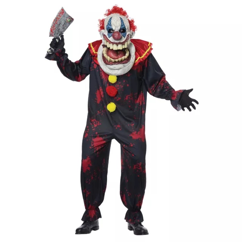 Adult Big Head Clown Costume MULTI-COLOR ONE SIZE FITS MOST
