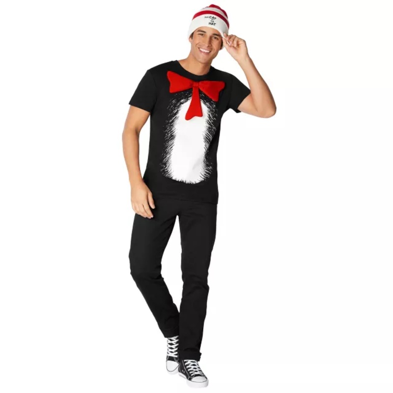 Adult Cat in the Hat Costume Kit - Dr. Seuss BLACK ADULT MEDIUM