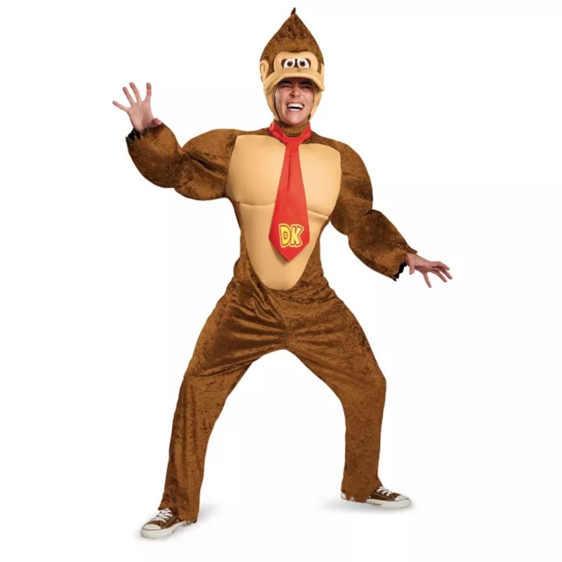 Adult Donkey Kong Muscle Plus Size Costume - Super Mario Bros. BROWN LARGE/X-LARGE