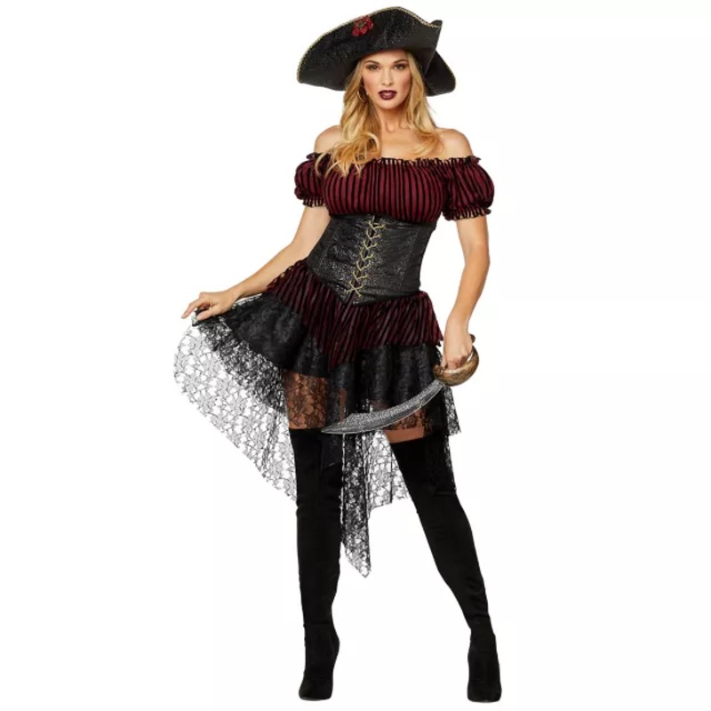 Adult Lady of Seas Costume BLACK ADULT EX SMALL
