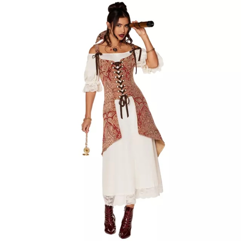 Adult Pirate Dress Costume Deluxe NUDE ADULT SMALL