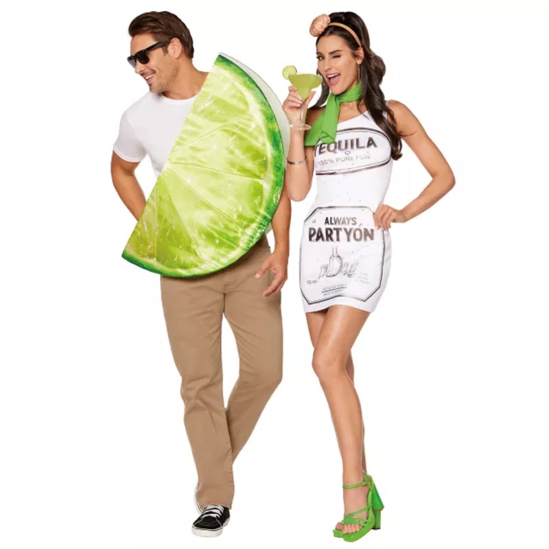 Adult Tequila and Lime Couples Costume GREEN ADULT EX SMALL