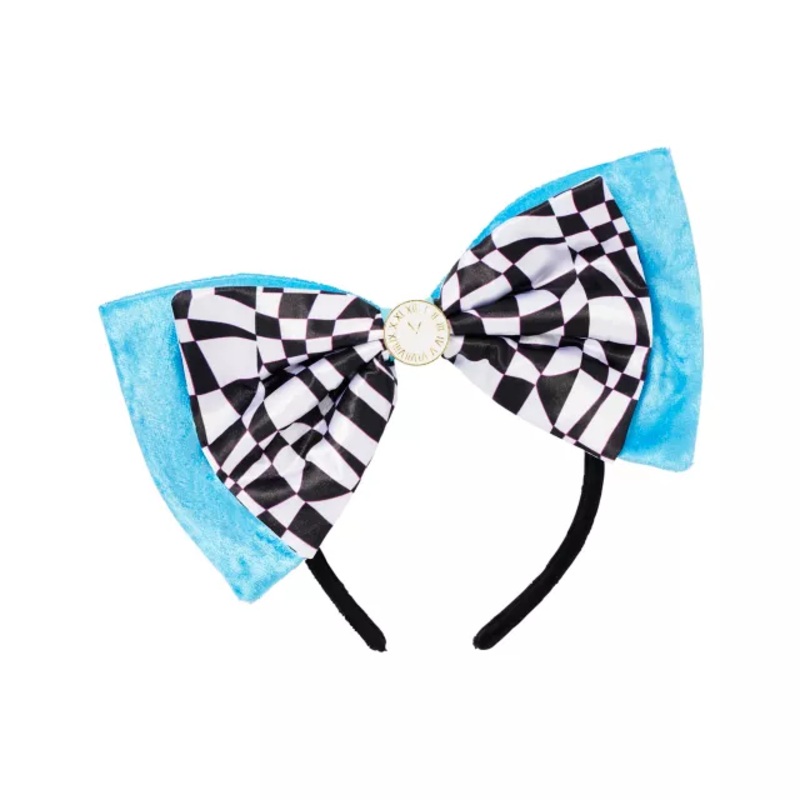 Alice Checkerboard Bow Headband BLACK / MULTI ONE SIZE FITS MOST