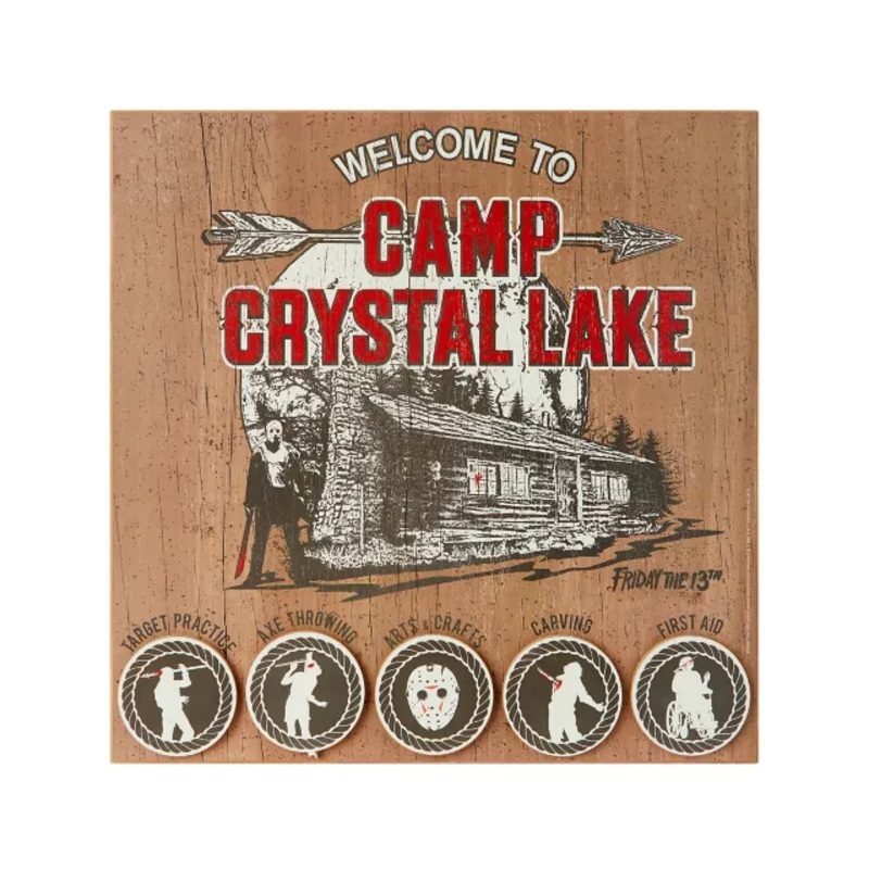 Camp Crystal Lake Activities Sign - Friday the 13th MULTI-COLOR 20 INCH