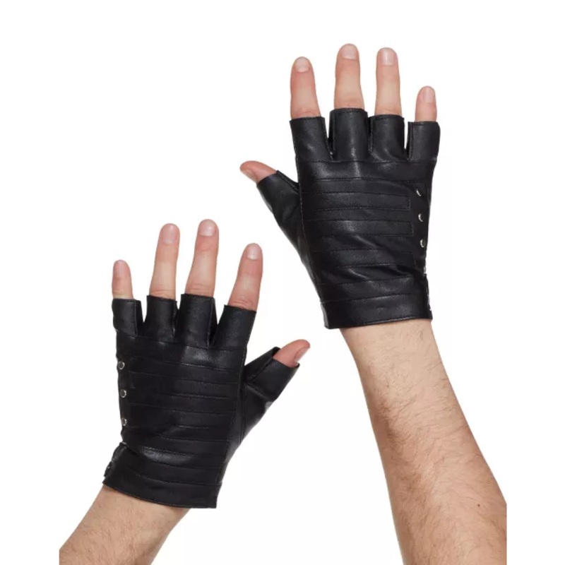 Fingerless Black Gloves BLACK ONE SIZE FITS MOST