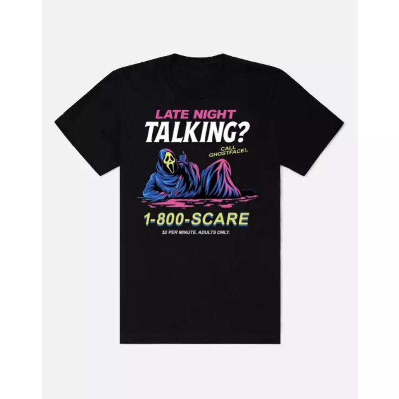 Ghostface Late Night Talking T Shirt BLACK ADULT SMALL