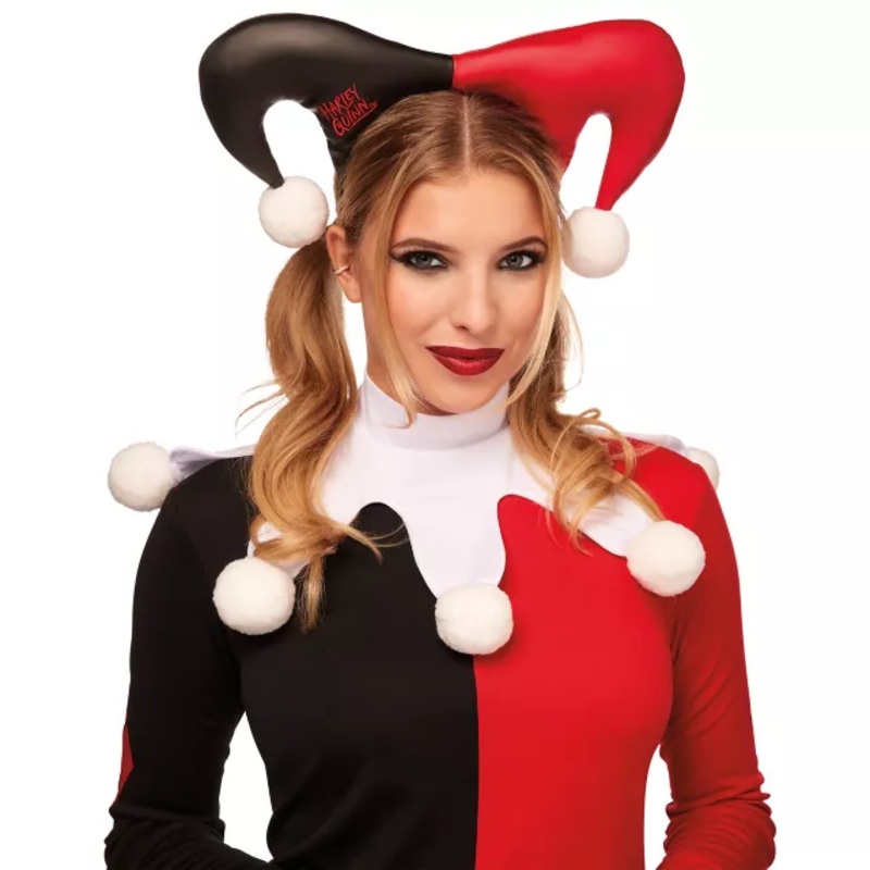 Harley Quinn Headband - DC Villains BLACK AND RED ONE SIZE FITS MOST