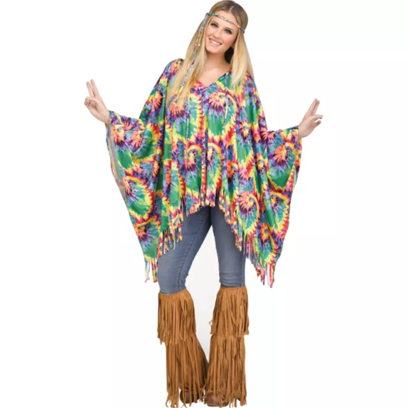 Hippie Poncho Set TIE DYE ONE SIZE FITS MOST