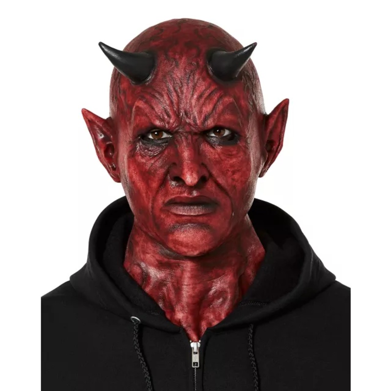 Hyper Realistic Lucifer Mask BLACK AND RED ONE SIZE FITS MOST