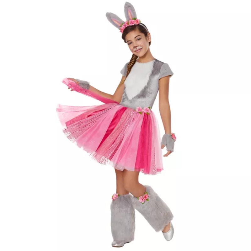 Kids Beautiful Bunny Costume GRAY CHILD EXTRA SM