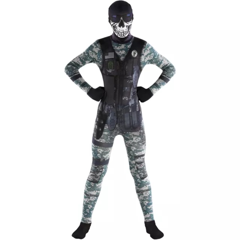 Kids Soldier Morph Suit Costume MULTI-COLOR CHILD MEDIUM