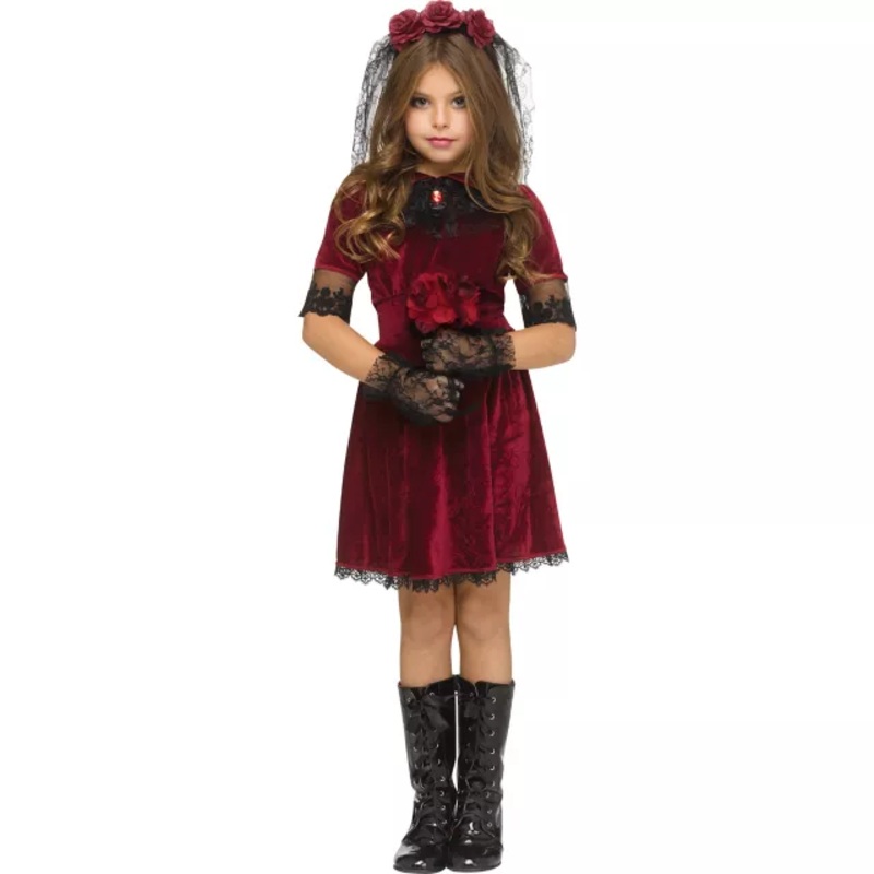 Kids Vampire Bride Costume RED CHILD SMALL