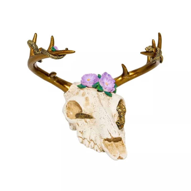Medusa Antler Skull MULTI-COLOR 7.5 INCHES
