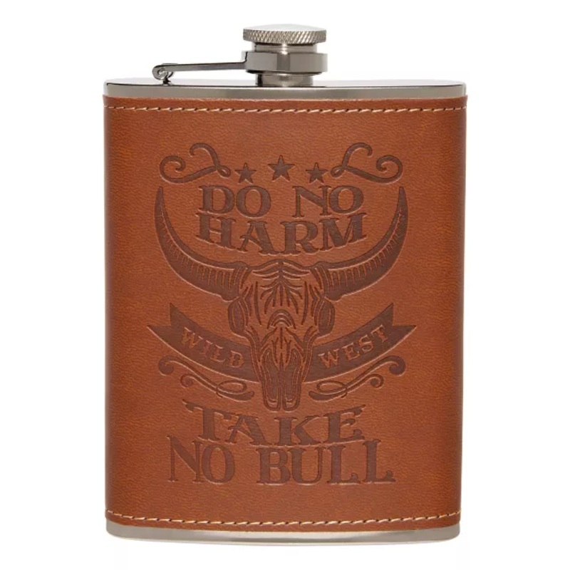 No Bull Western Flask DARK BROWN