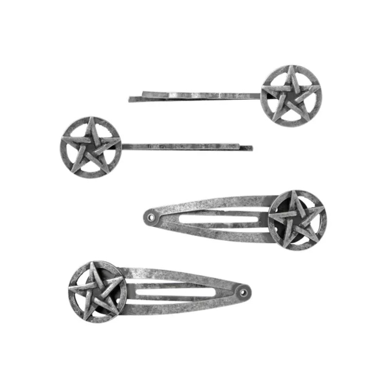 Pentagram Hair Clips BLACK