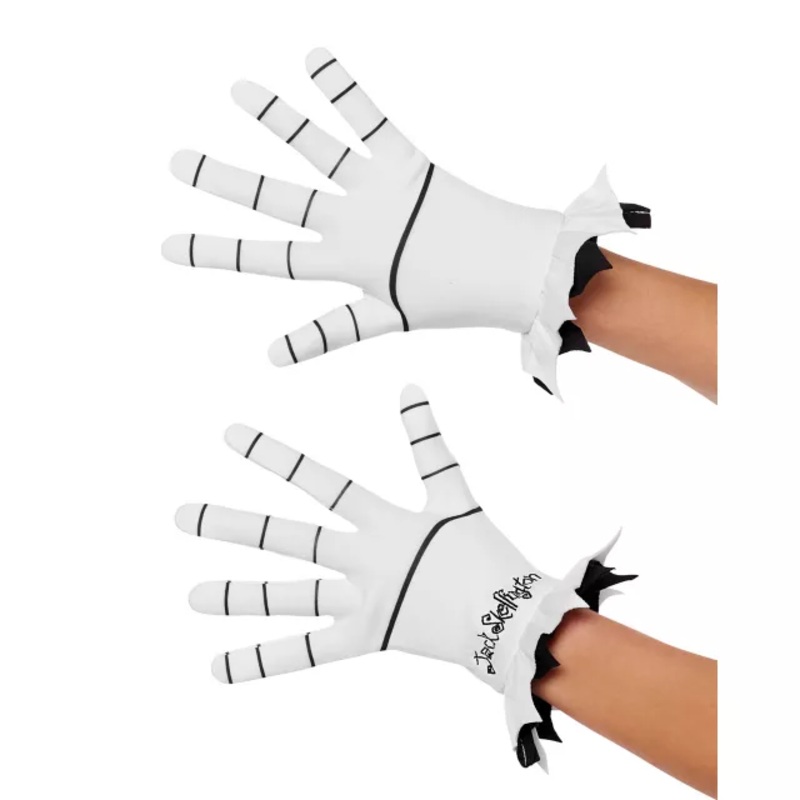 Ruffle Jack Skellington Gloves - The Nightmare Before Christmas BLACK AND WHITE ONE SIZE FITS MOST