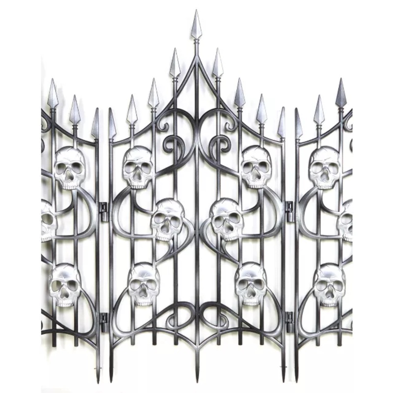 3 Ft Skull Swirl Fence  No Size
