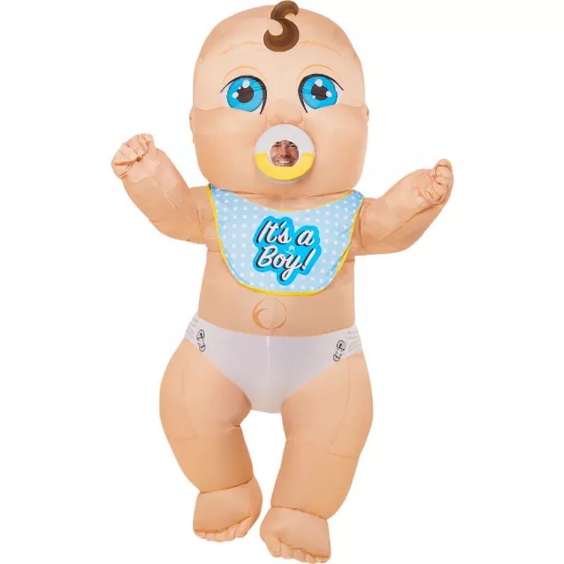 Adult Baby Inflatable Costume TAN ONE SIZE FITS MOST